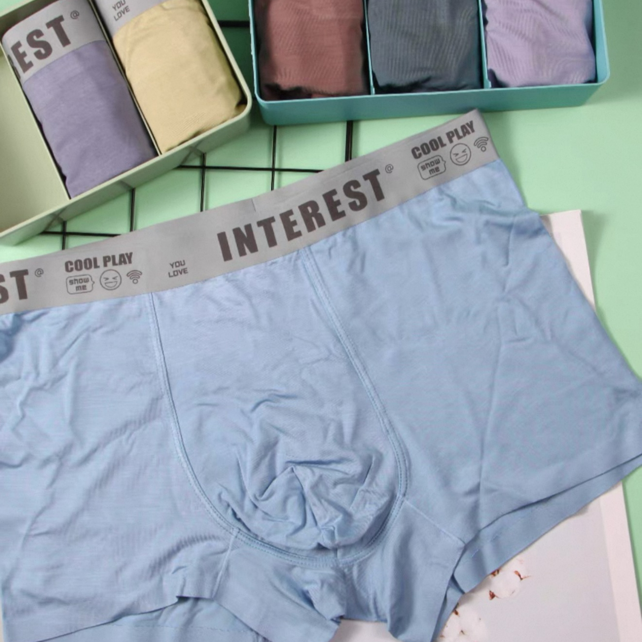 6522款男士盒装内裤3条装  平角内裤 LR