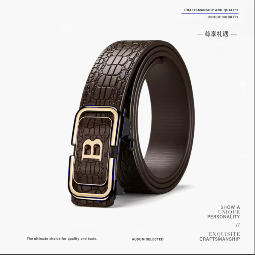 新款B扣男士腰带自动扣内穿裤带5