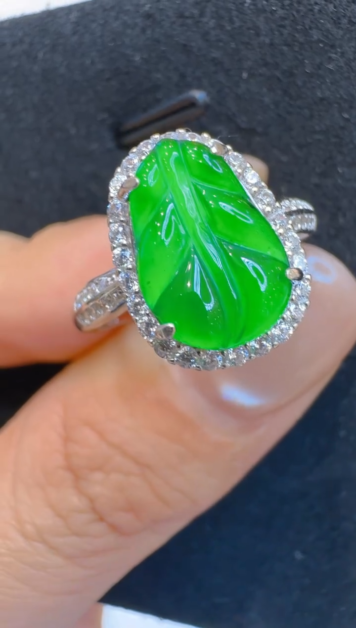 银S925镶嵌戒指翡翠多样性团购发一件