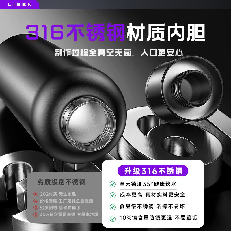 李森手机支架保温杯商务风户外