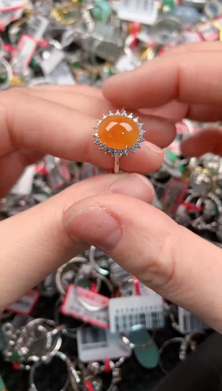 银S925镶嵌戒指翡翠999                  6