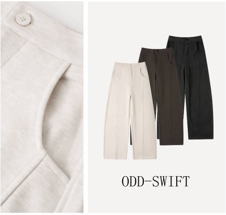【东欧之旅】冬季加厚新款醋酸绵羊毛慵懒弯刀裤-DX243561