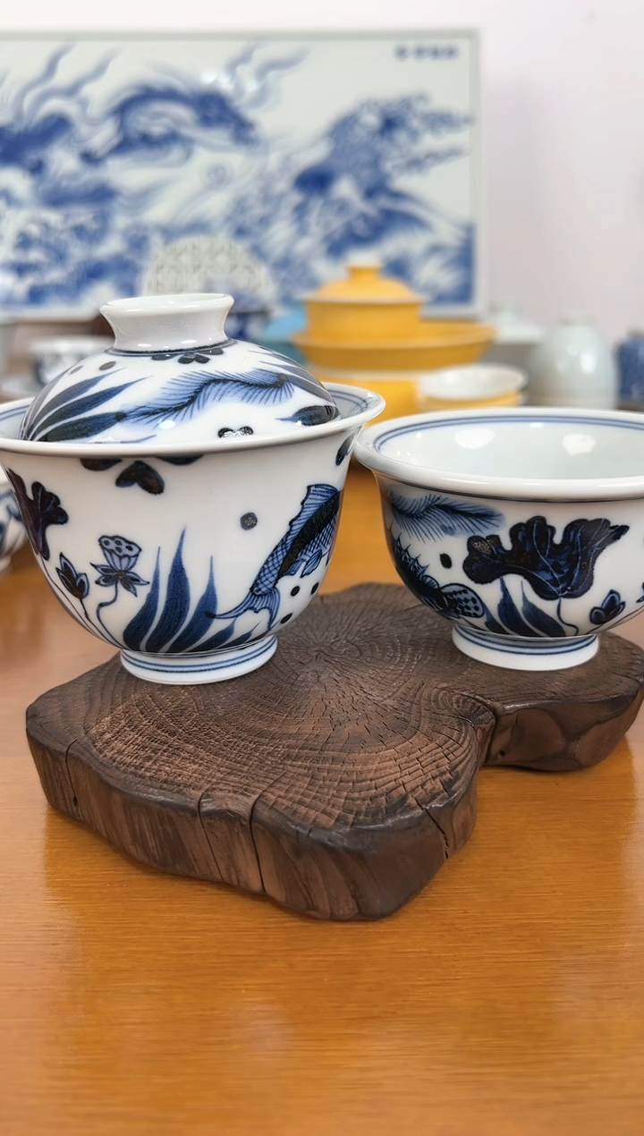 【闪购商品】照夜白青花鱼藻套组