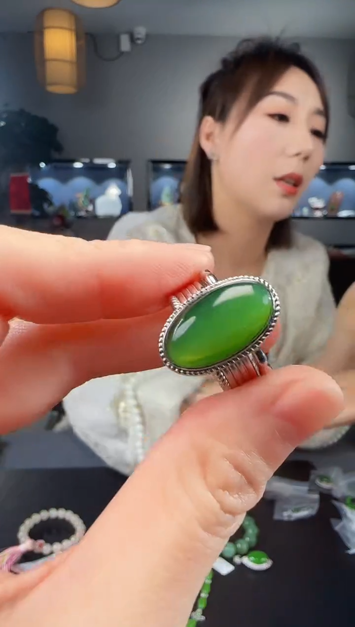 【闪购商品】和田玉戒指银S925镶嵌1