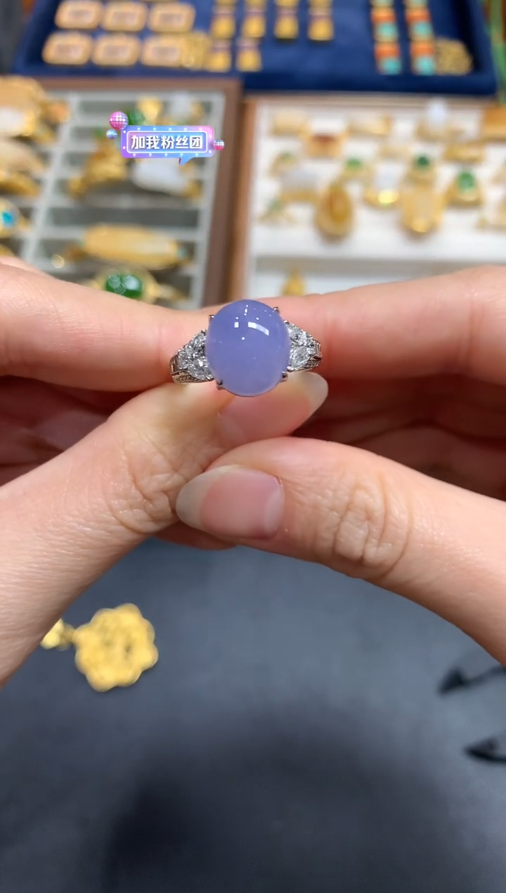 【闪购商品】翡翠戒指18K金镶嵌A642|26800