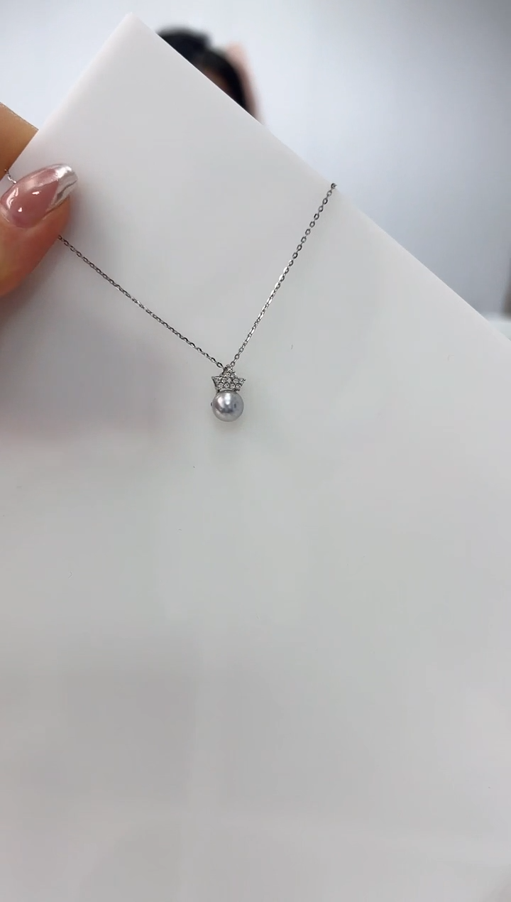 【闪购商品】海水珍珠DA银S925镶嵌套链 C1462