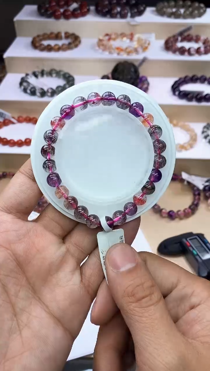 【闪购商品】水晶手链未镶嵌黑加仑超七单圈7m+