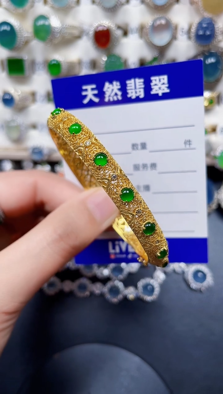 银S925镶嵌手镯翡翠阳**楠210