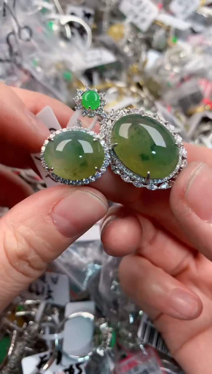 银S925镶嵌戒指翡翠11                     10