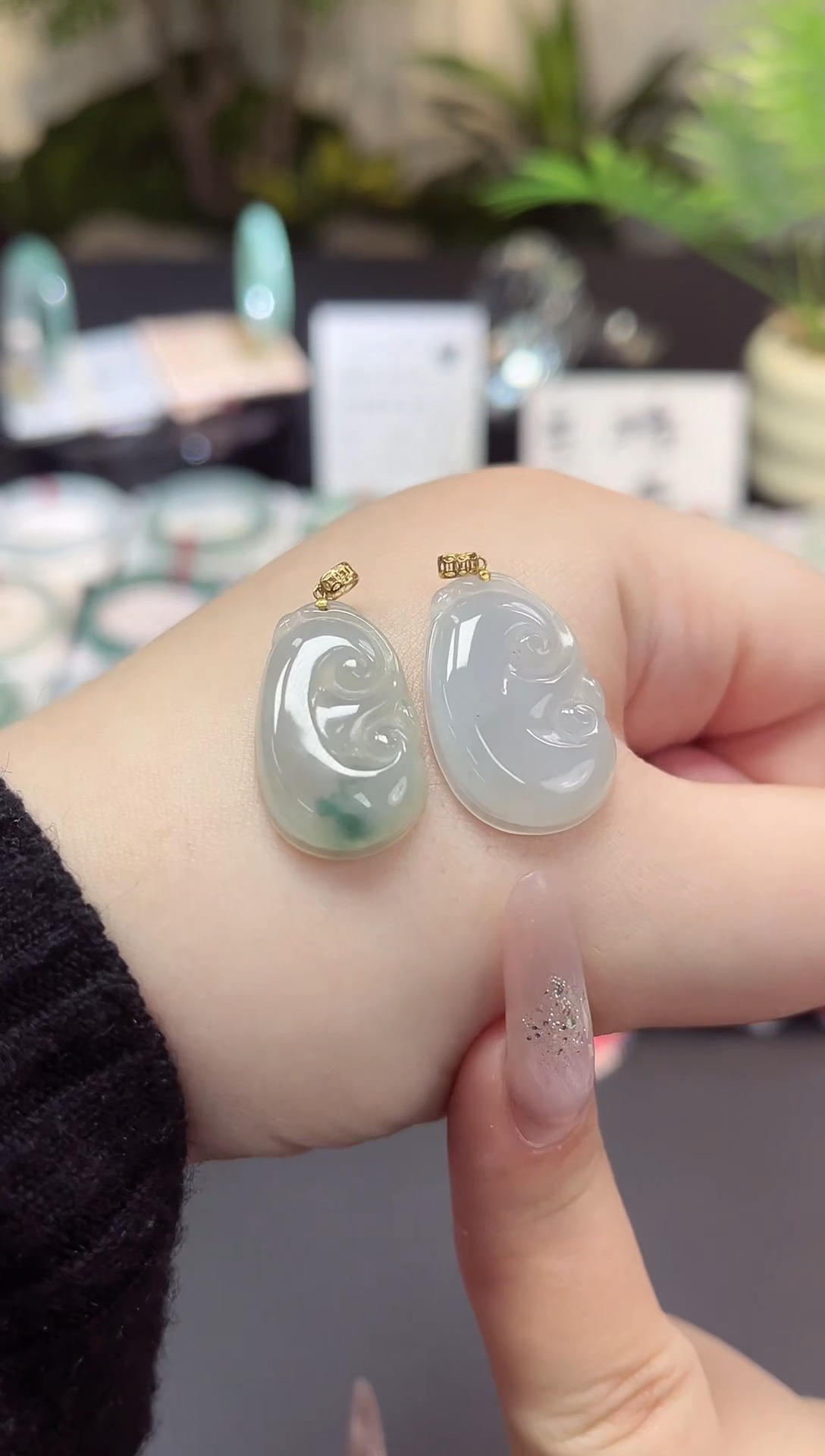 【闪购商品】翡翠颈饰18K金镶嵌天然缅甸翡翠多样性发其一