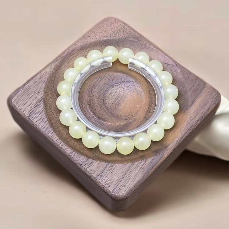 【佳玺壹店】046 天然玉石 黄口蜂蜜水黄10mm