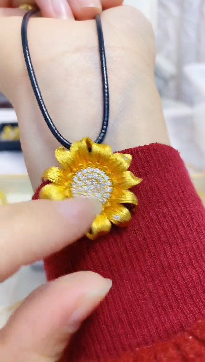 合金无037向日葵花吊坠