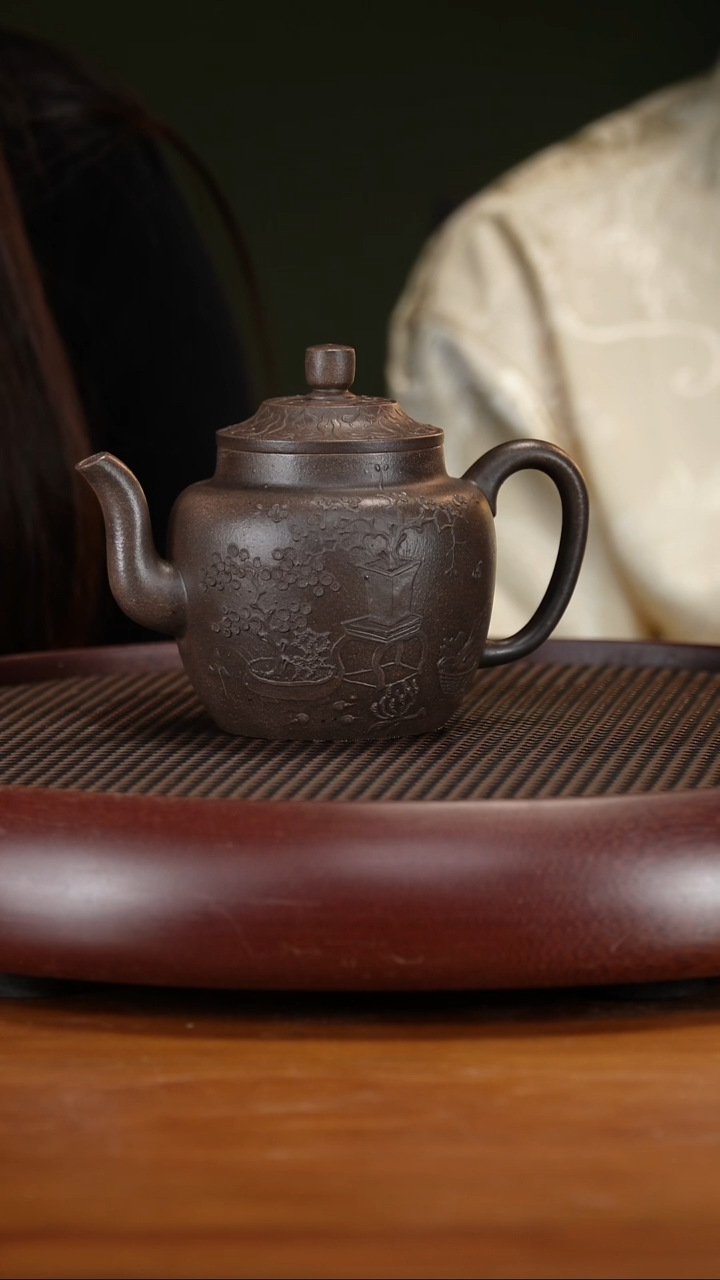 茶壶紫砂69GSZ笠帽宫灯 天青泥360cc