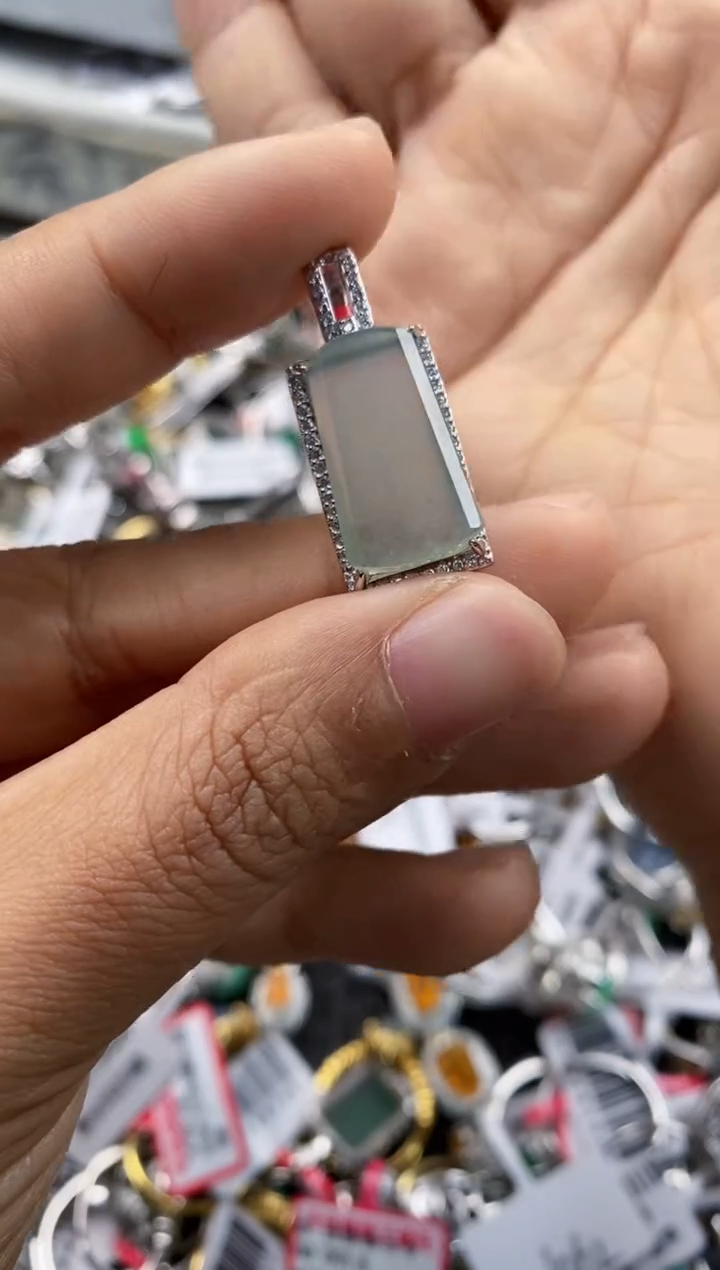 银S925镶嵌戒指翡翠222    10