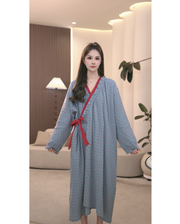 DM【幽蓝好梦睡裙】高定设计款时尚家居服套装CCCCCC