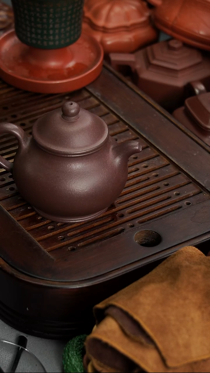 茶壶紫砂宜兴紫砂紫泥潘壶200毫升