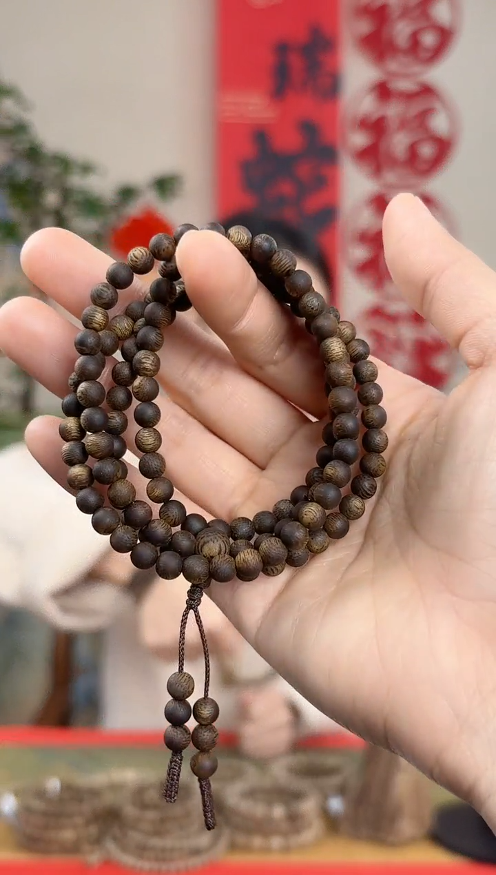 【闪购商品】沉香手串海南莺歌绿棋5mm沉水浮多圈多样性发其一