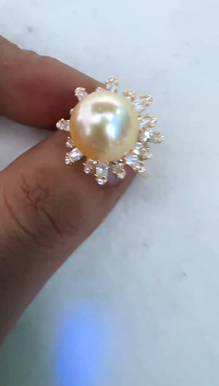 【闪购商品】海水珍珠戒指银S925镶嵌戒指