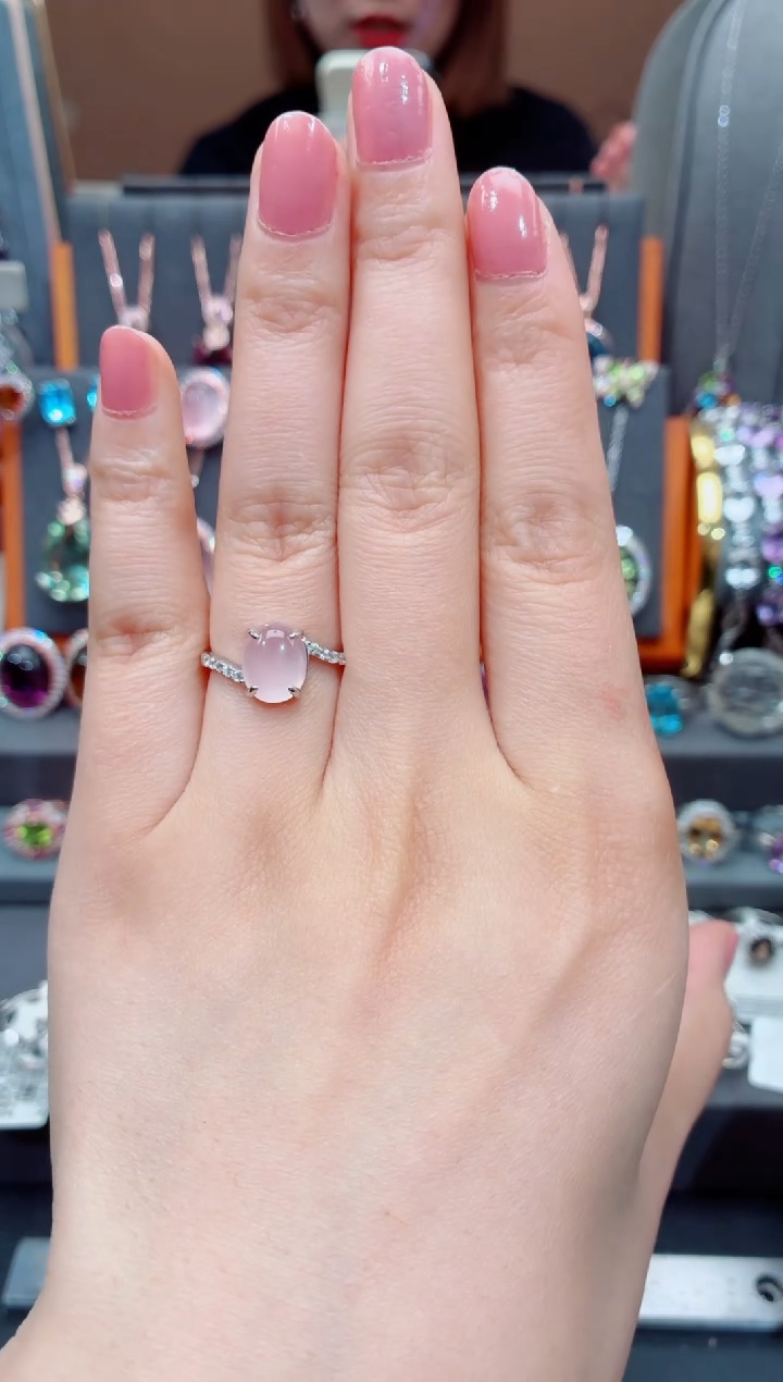 银S925镶嵌戒指水晶水晶戒指 