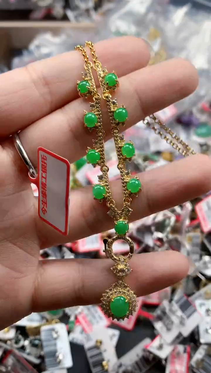 银S925镶嵌戒指翡翠天然A货缅甸翡翠