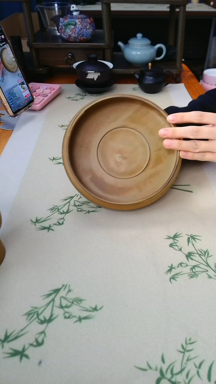 松烟 陶 窑变 壶承