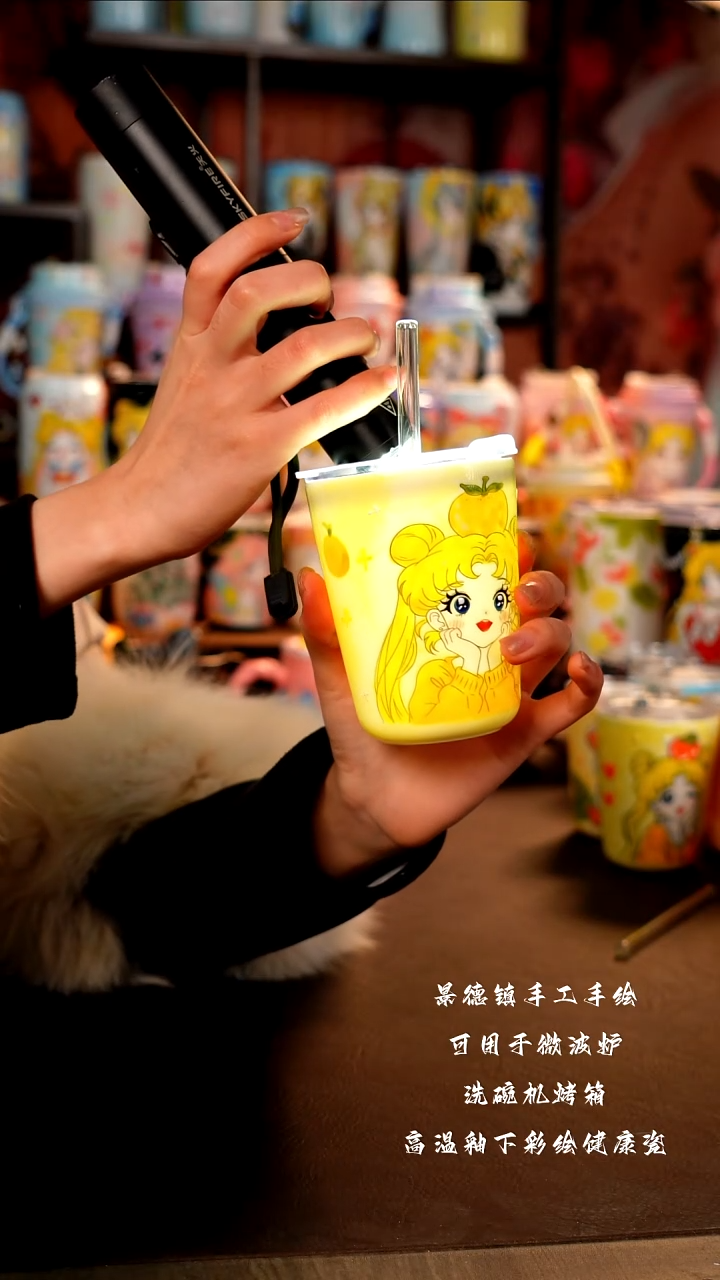 景德镇手工手绘陶瓷杯杯