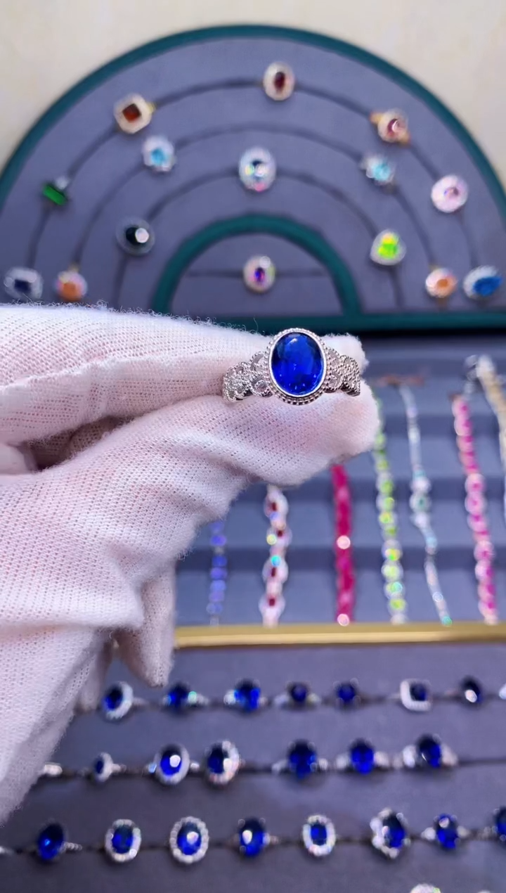 【闪购商品】蓝宝石戒指银S925镶嵌86