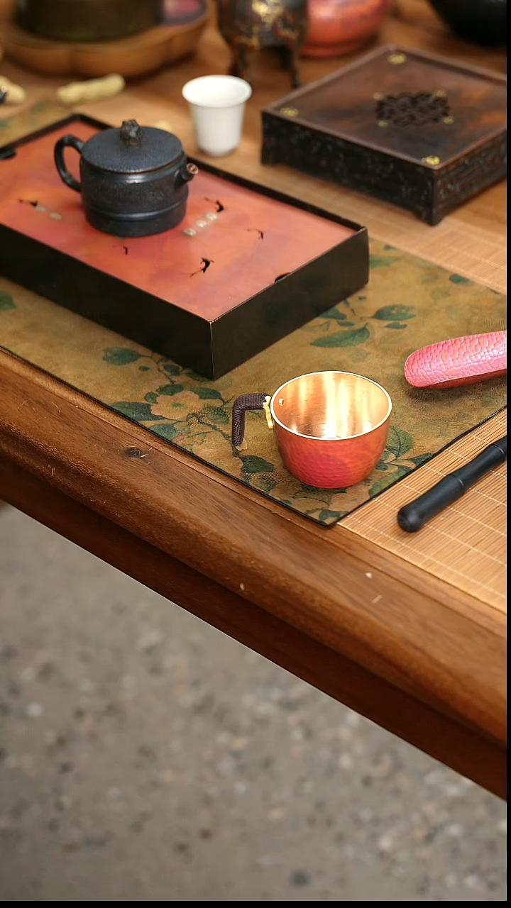 紫铜手工锻打茶杯