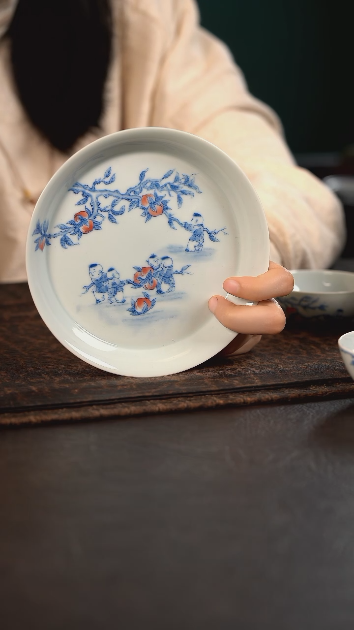 【闪购商品】杯聚澜堂九桃五福壶承