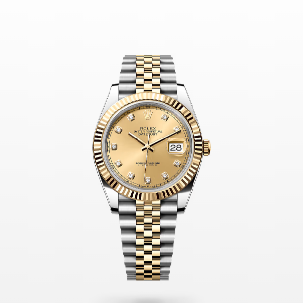 未使用 Rolex/劳力士 126333/41表径香槟金盘钻刻/25年全套男腕表