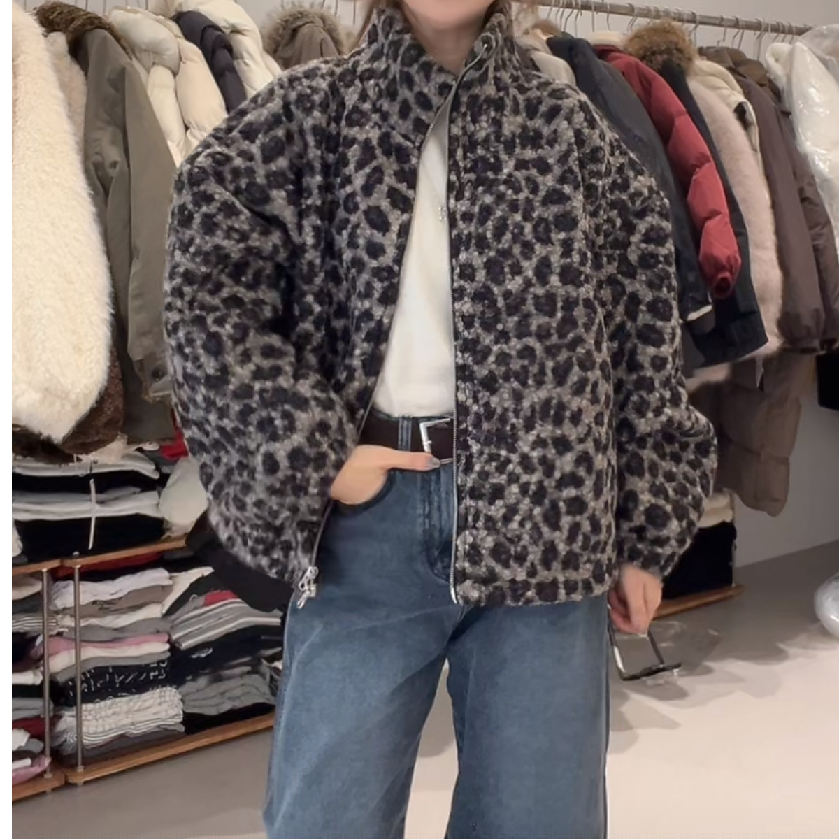 【慧姐韩国正品】25冬新款S豹纹外套30020446/N0退N0换