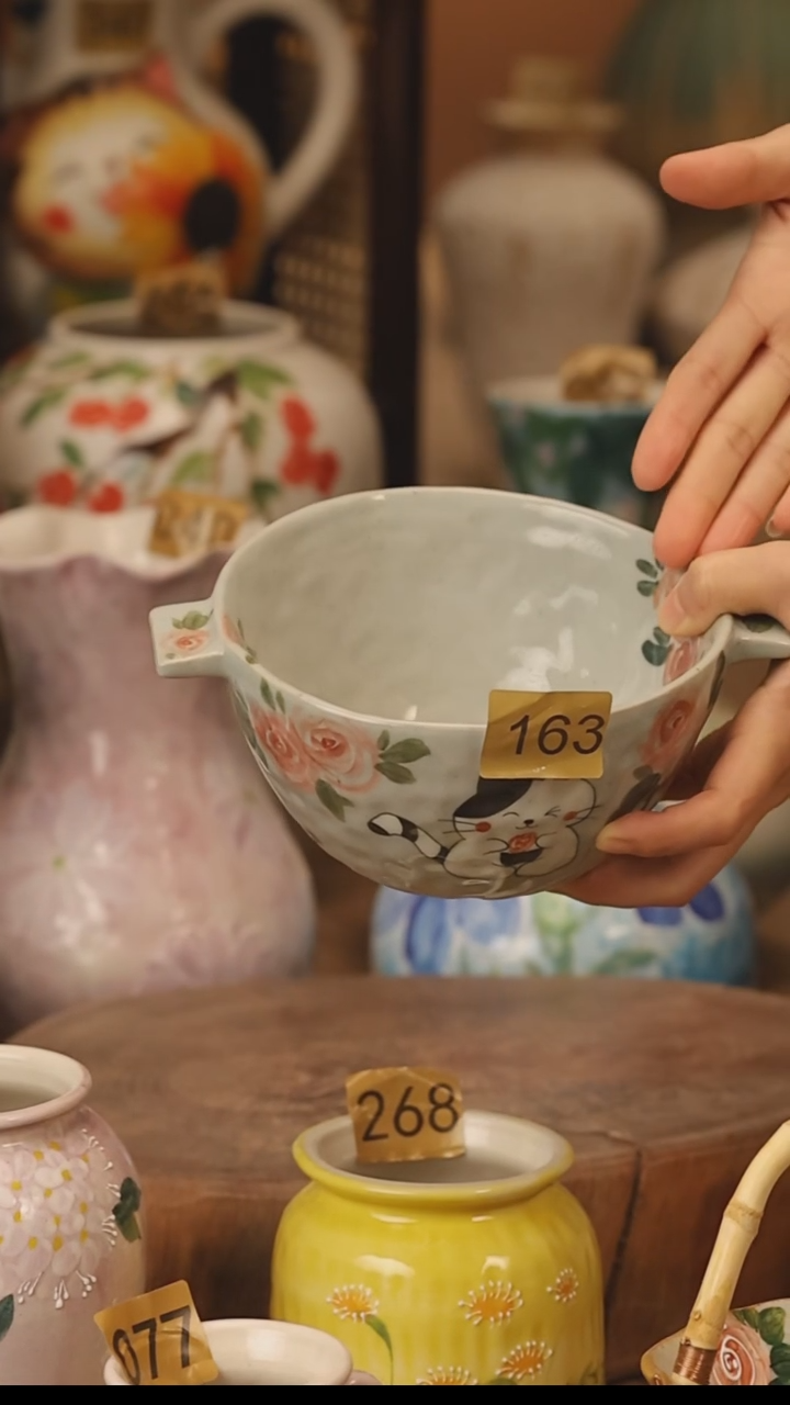 陶瓷景德镇设计师手作花器摆件侘寂风@M163@