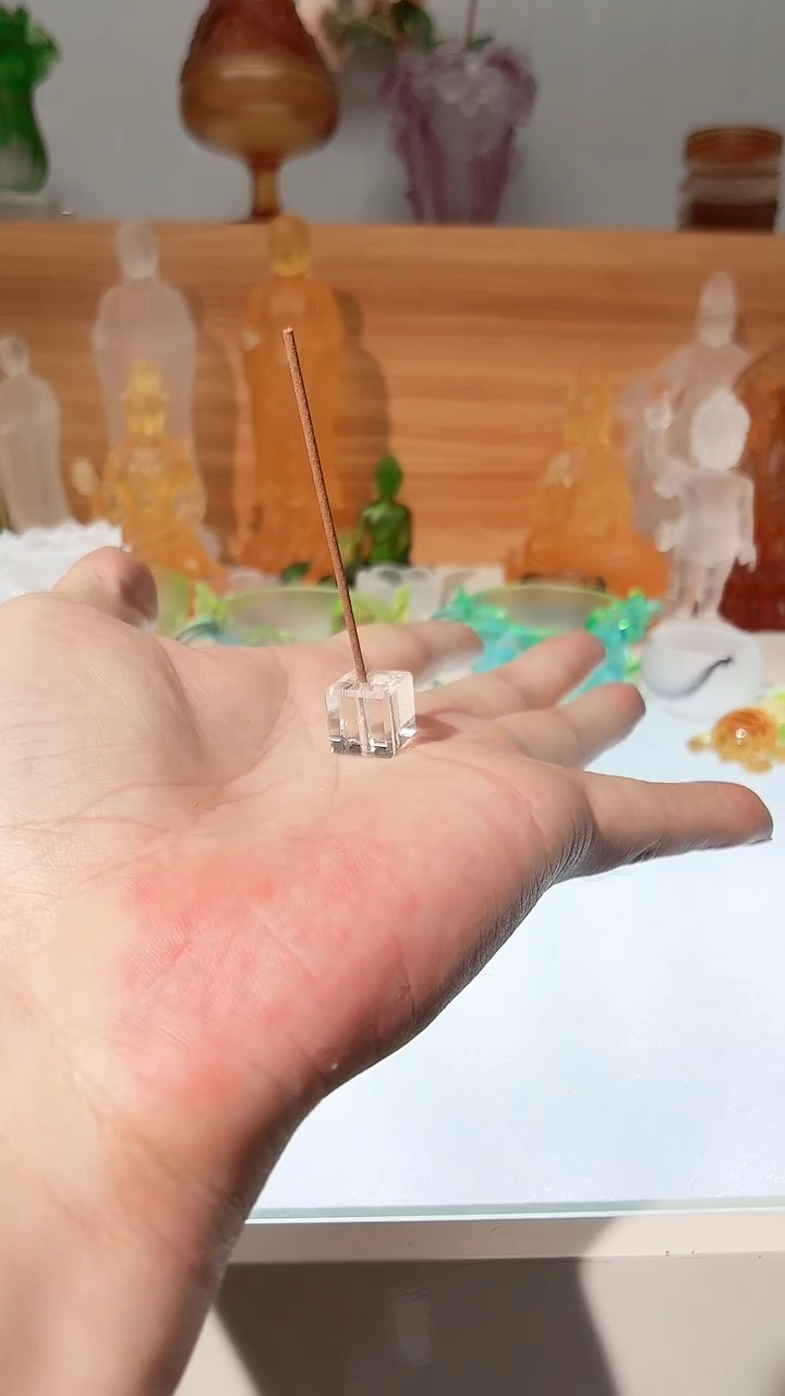 手工艺品琉璃白色正方形香插