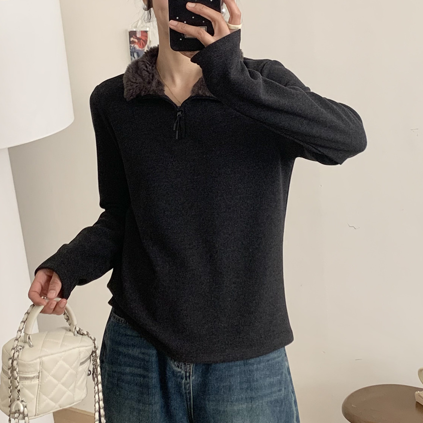 2025冬季新款试试百搭柔软亲肤半拉链立领修身保暖长袖打底衫女