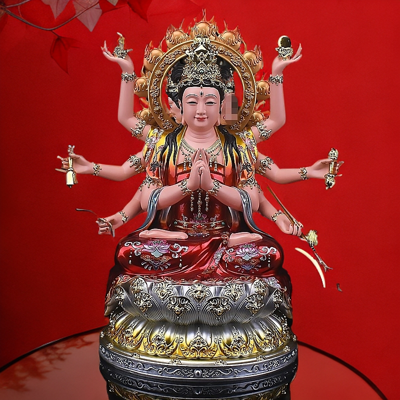 新款树脂铜彩斗母星君像斗母元君工艺品摆件创意神像财神爷包邮