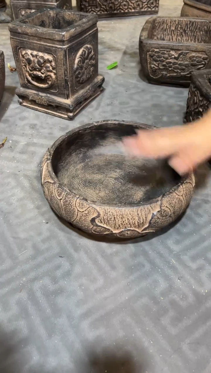 陶土【火山泥】荷韵盆