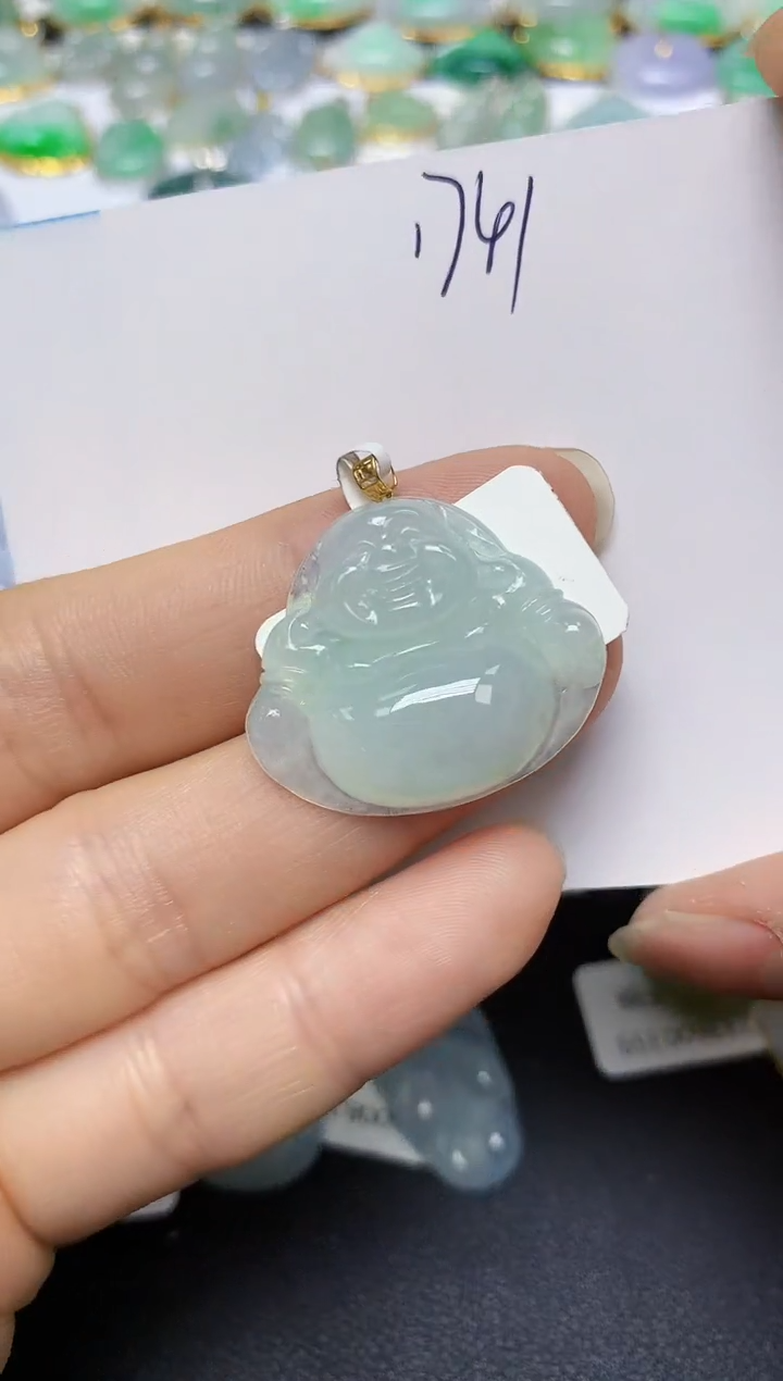 翡翠18K金镶嵌颈饰 天然翡翠A货