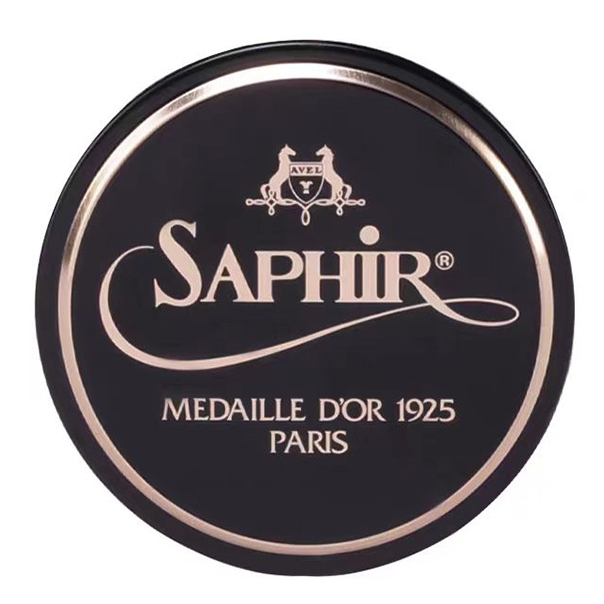 SAPHIR法国50M鞋蜡固体亮面鞋油填充光泽黑色无色抛光蜡