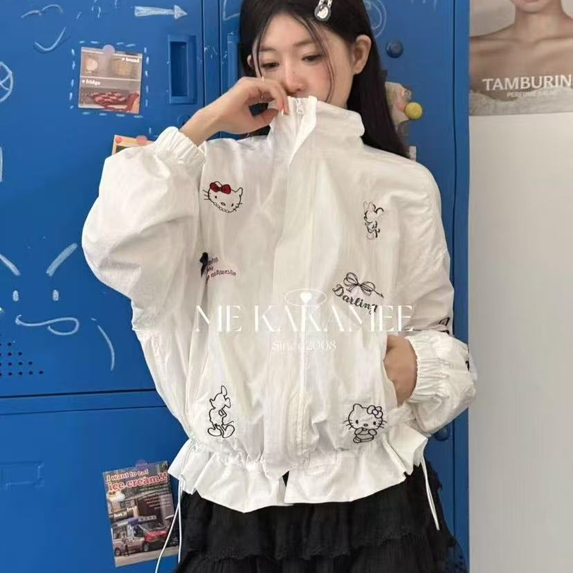 深圳南油高货原创ZZ立体kt猫头卡通动画收腰洋气爆款防嗮外套