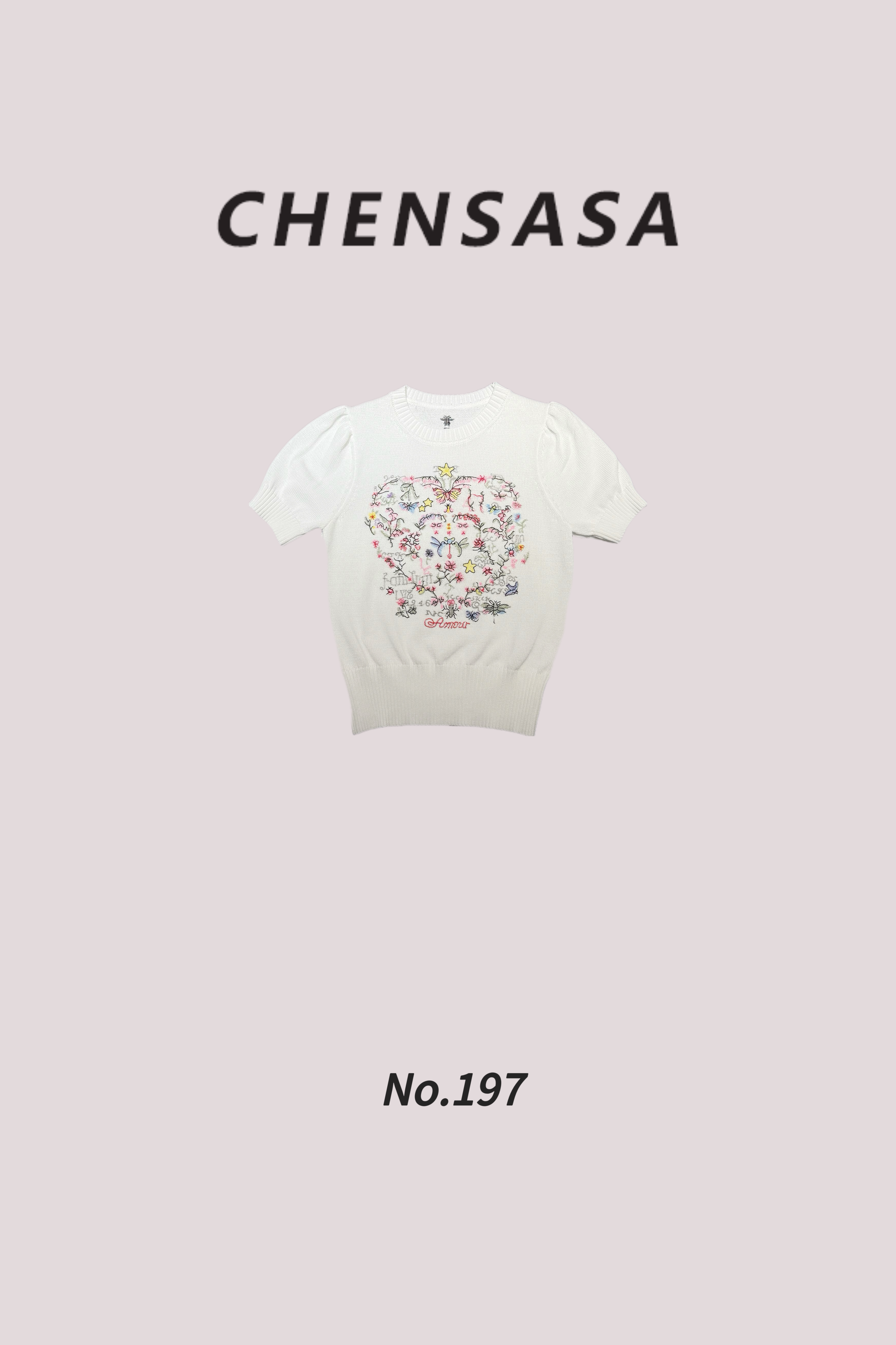 SASA【197】夏款新款时尚气质百搭洋气针织短袖