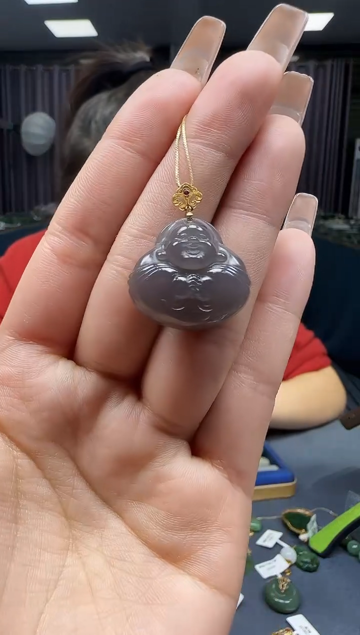 【闪购商品】和田玉挂件18K金镶嵌1