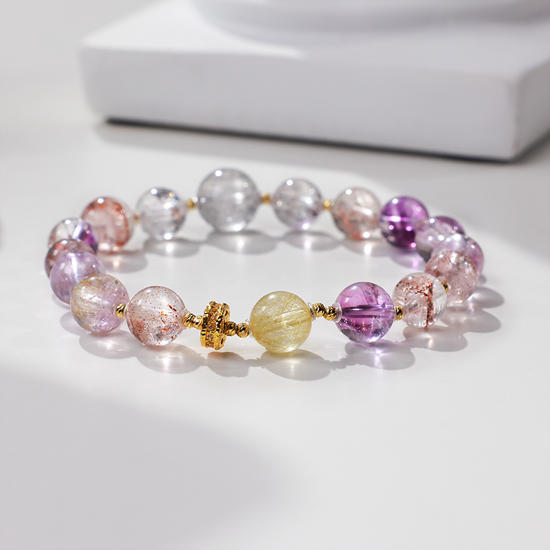 【财女】暴富超七系列全能大满贯板钛晶天然水晶原创设计手串