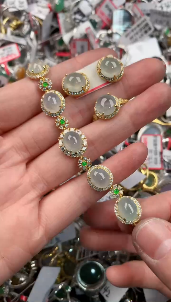 银S925镶嵌戒指翡翠10               7