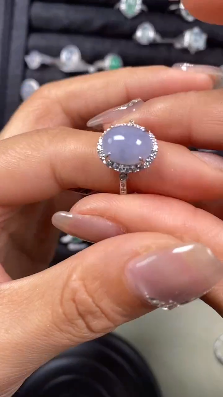 【闪购商品】翡翠戒指银S925镶嵌9696