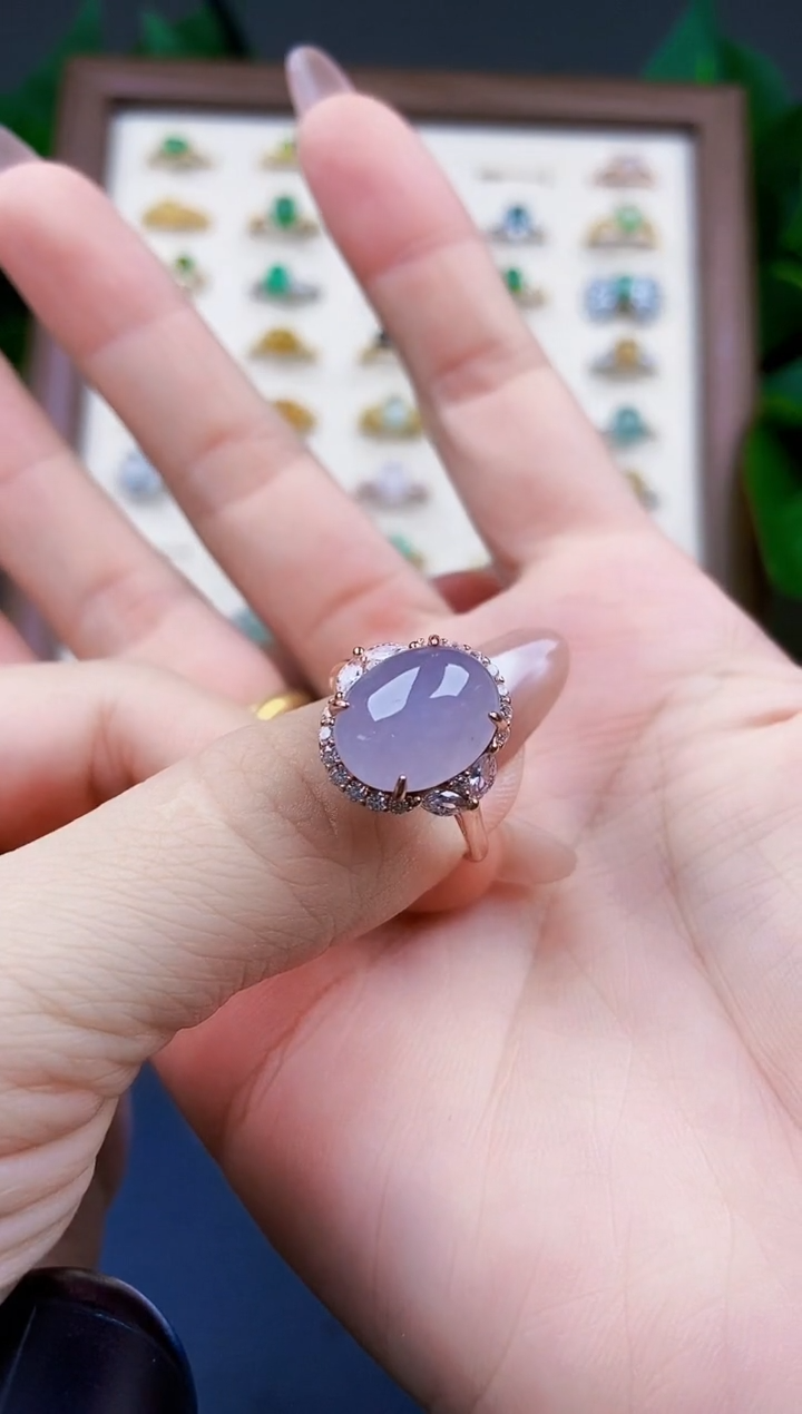 翡翠戒指银S925镶嵌21