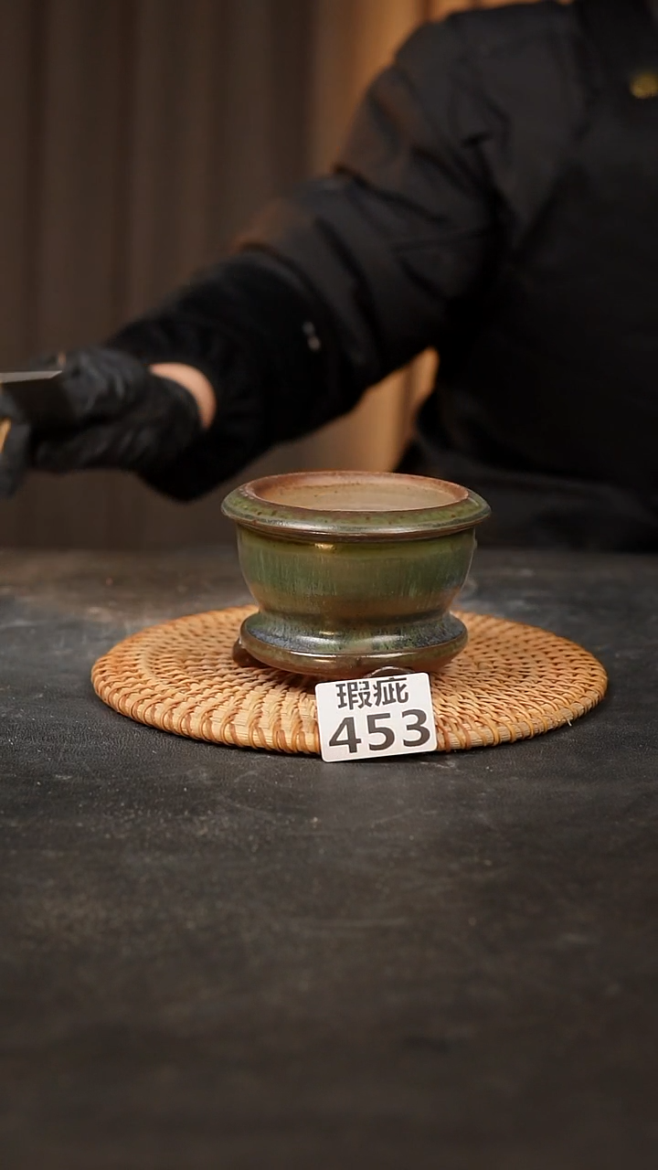 【闪购商品】瓷片453泥泥手工花盆口7高7