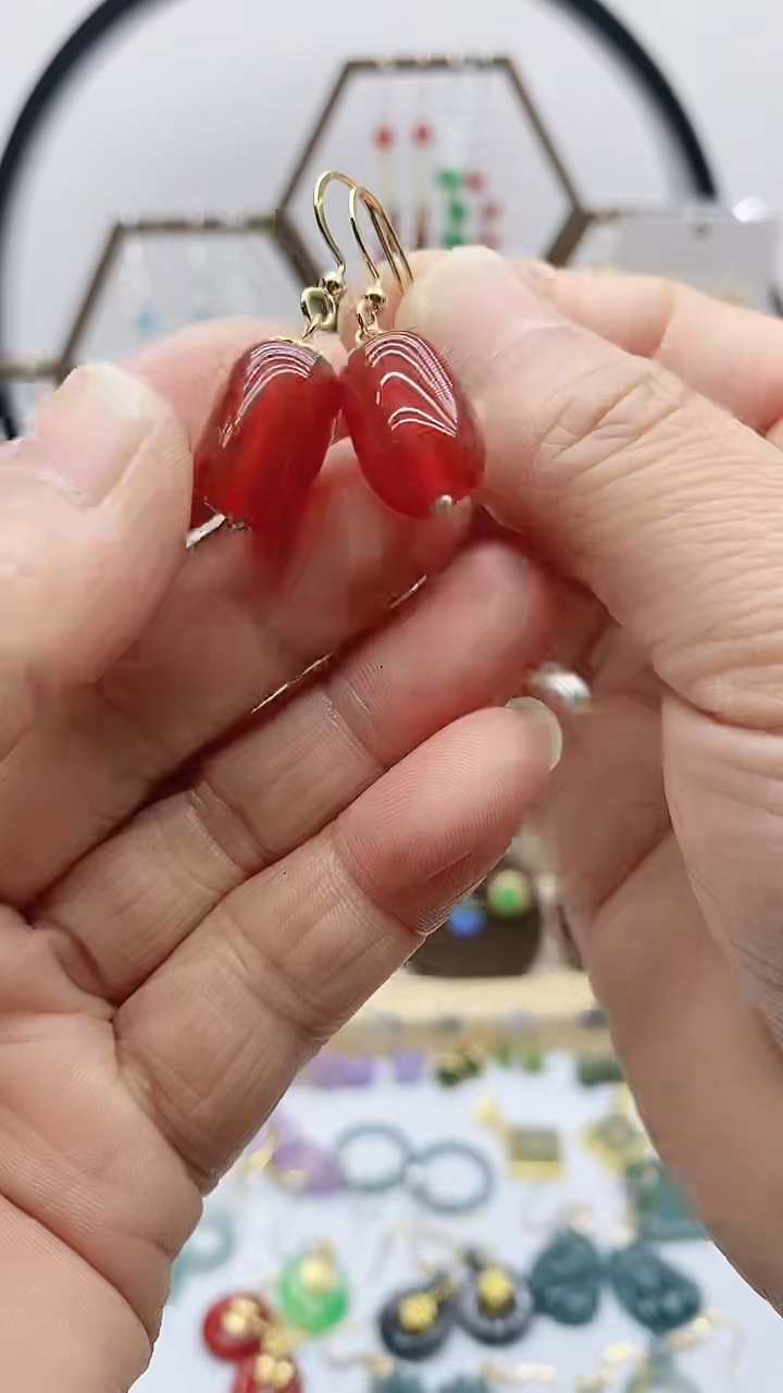 未镶嵌南红玛瑙耳饰64
