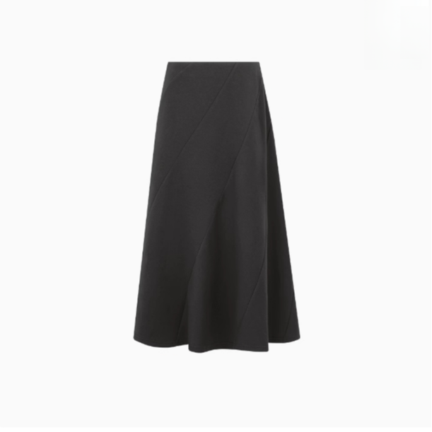 美洋MEIYANG【现货】斜塔半裙 兰精莫代尔空气层_荷叶边中长伞裙