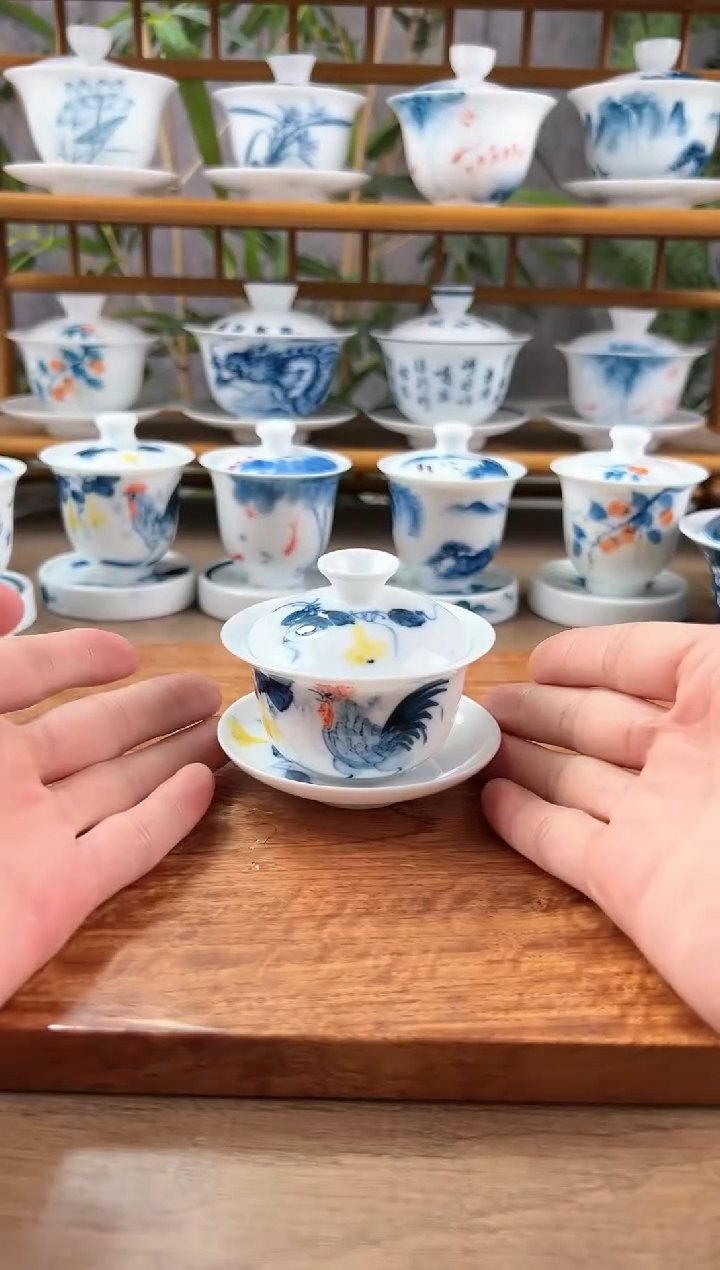 【闪购商品】微瑕公鸡80ml三才盖碗