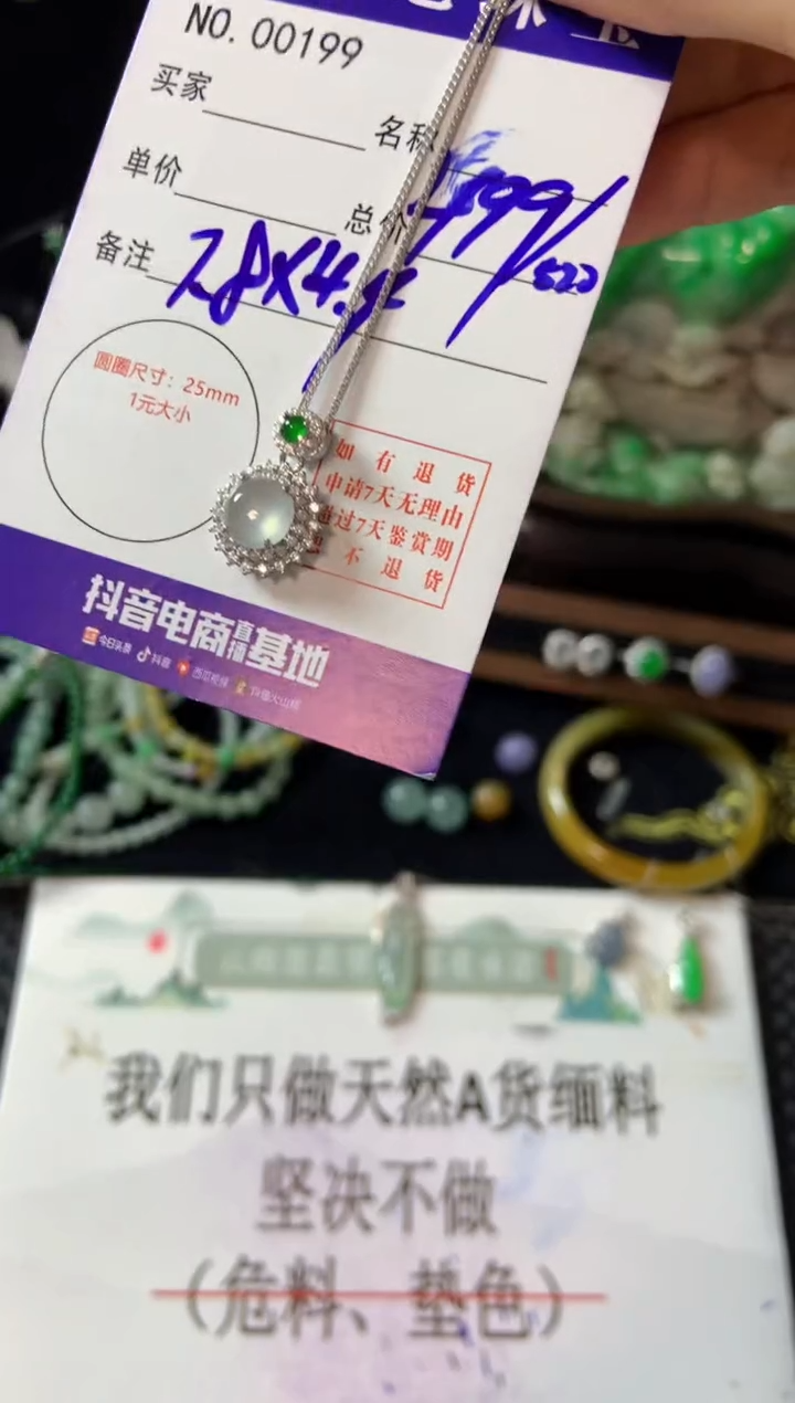 【闪购商品】翡翠颈饰银S925镶嵌翡翠